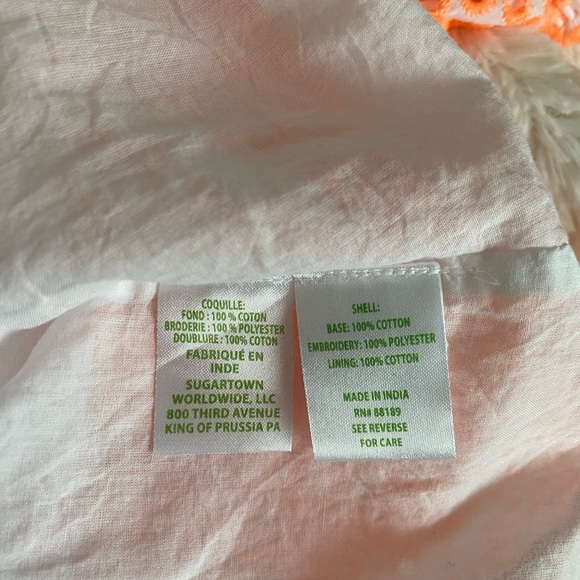 Lily Pulitzer Kerrigan cantaloupe Flutter Sleeve Eyelet top - Picture 11 of 16